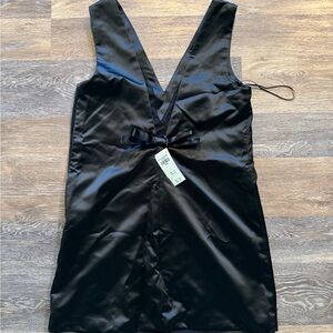 Abercrombie & Fitch Black Satin V-Back Dress size Small
